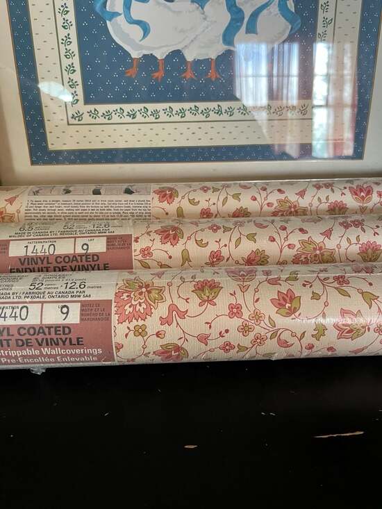 Waldec Other - Vintage Waldec Pattern 1440 Vinyl Coated Floral Wallpaper Lot of 3